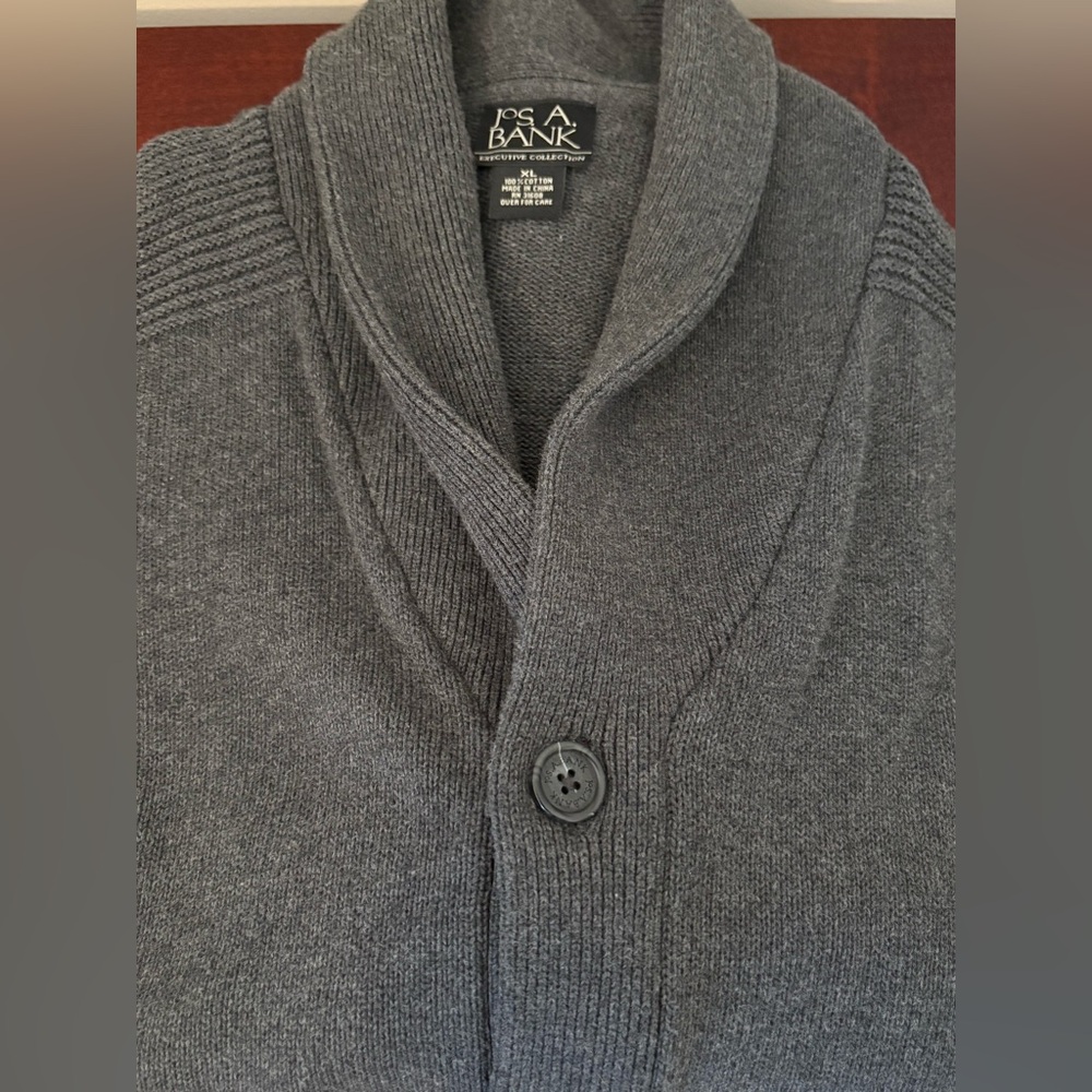 Jos. A. Bank Charcoal Cardigan Sweater